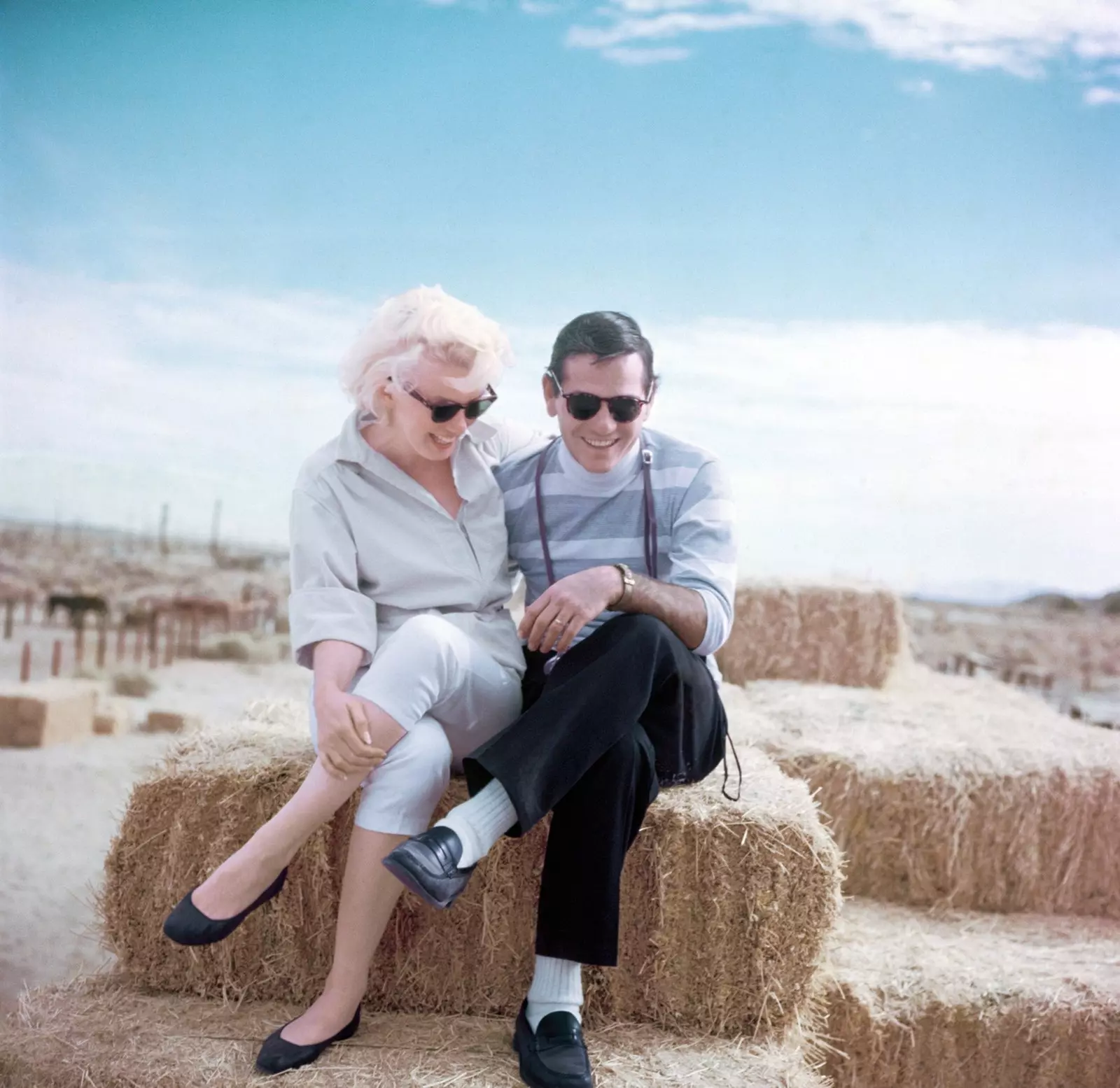 Marilyn Monroe with photographer Milton H. Greene. in May 1954.