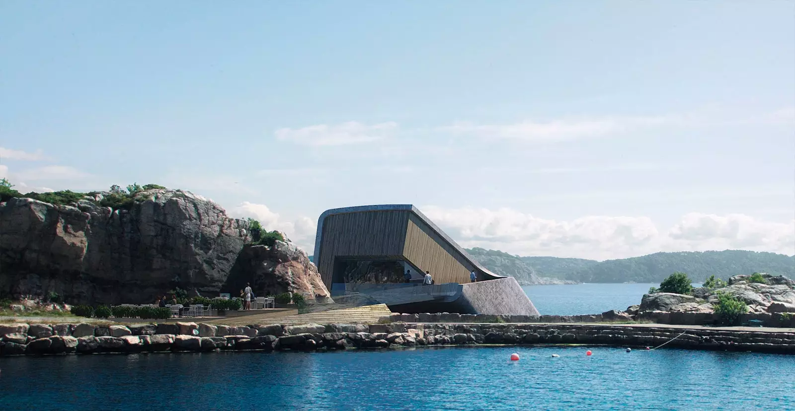 Sous le restaurant aquatique submergé Norvège Europe