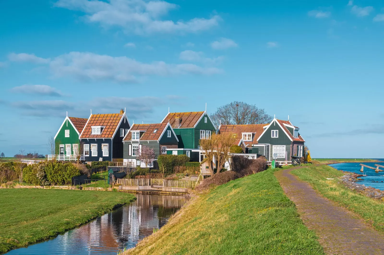 The colored houses of Marken Holland.