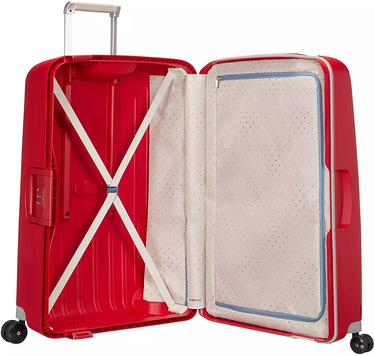 Samsonite S'Cure Spinner - באַגאַזש, קסל (81 סענטימעטער - 138 ל), רויט (פּאָמסן רויט)