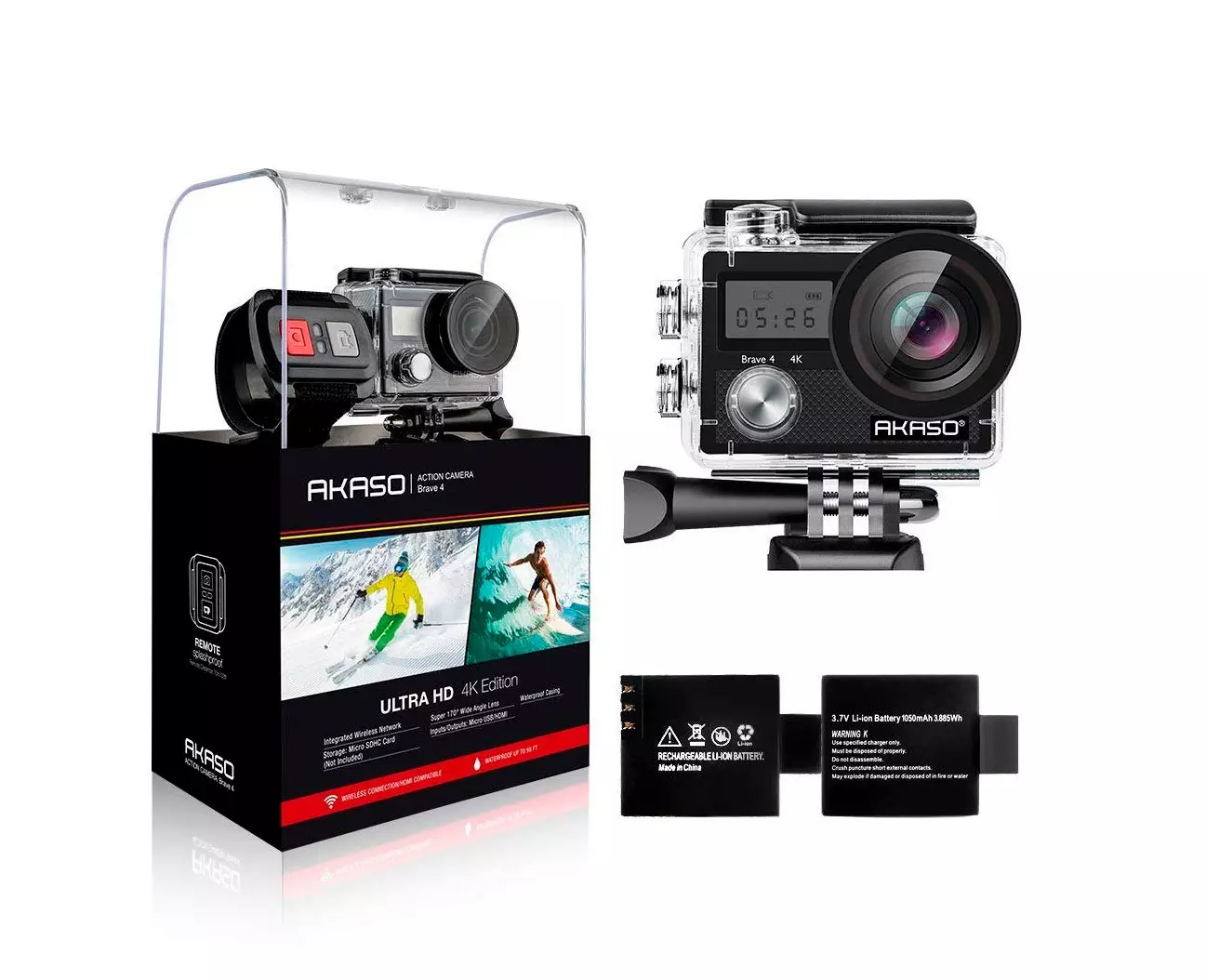 AKASO Sports Camera 4K WiFi 20MP