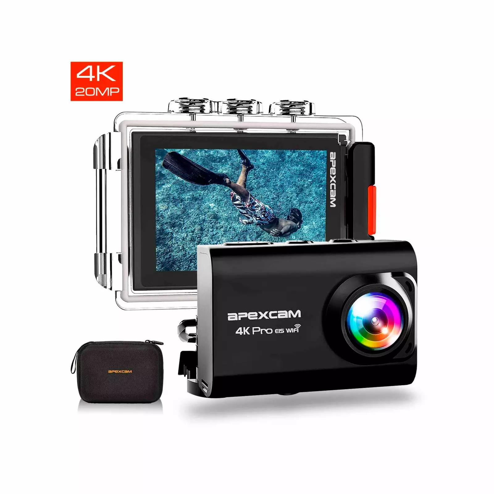 Apexcam Sports Camera Pro 4K 20MP EIS WiFi