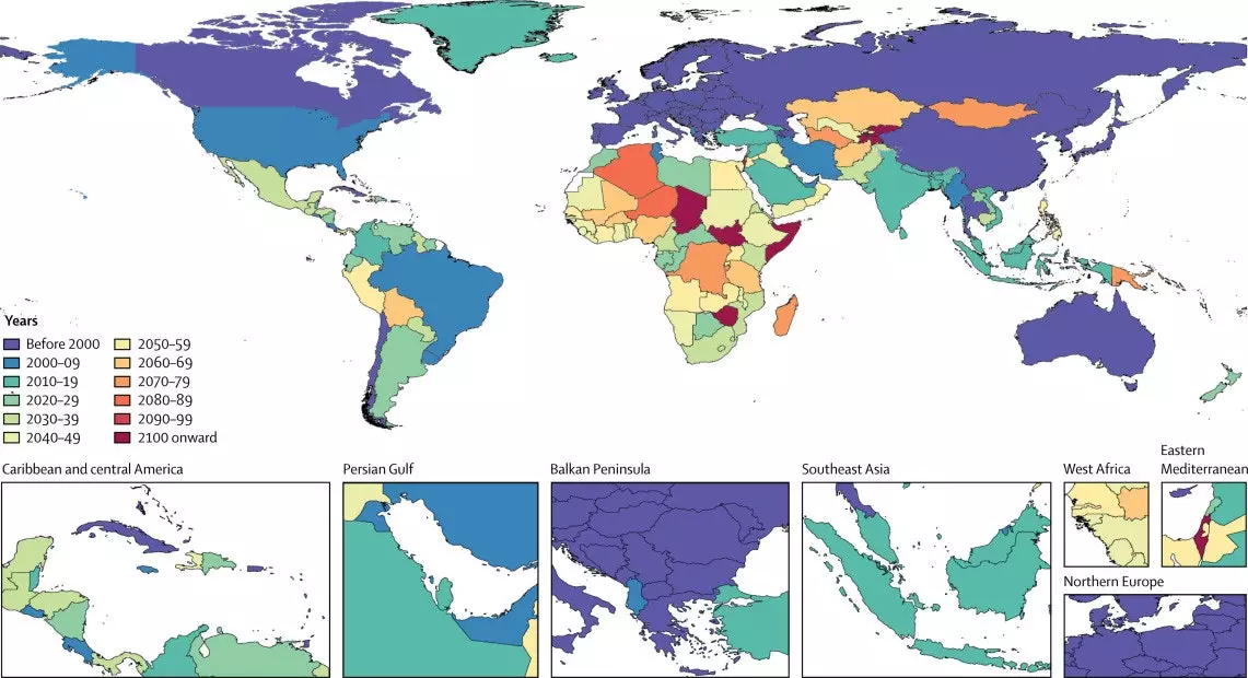 Il-mappa tal-popolazzjoni dinjija.