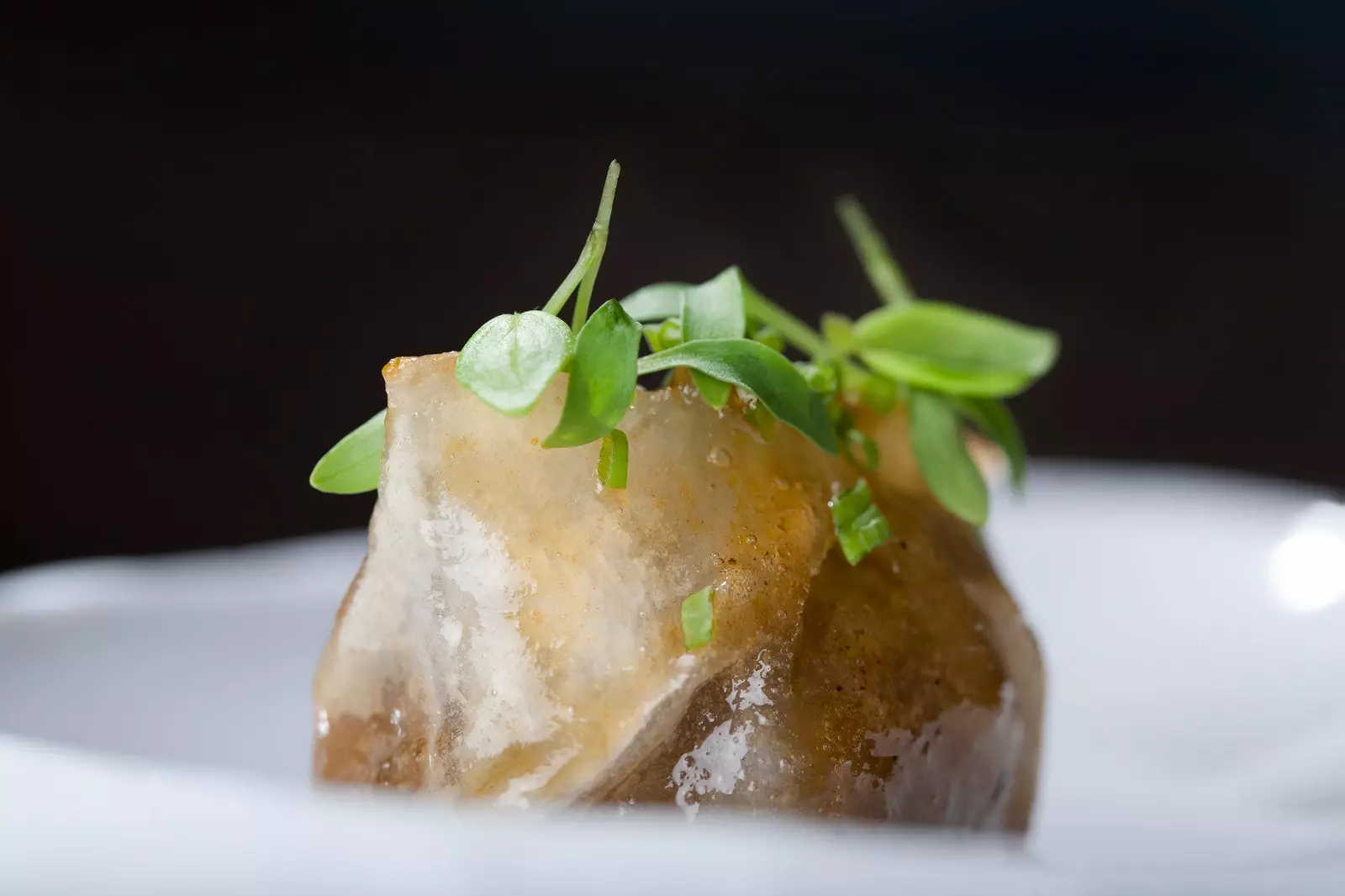 Bolinho de focinho de porco preto das Canárias do restaurante Maresía