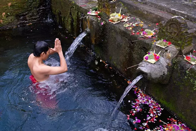 Ett tempel i Ubud