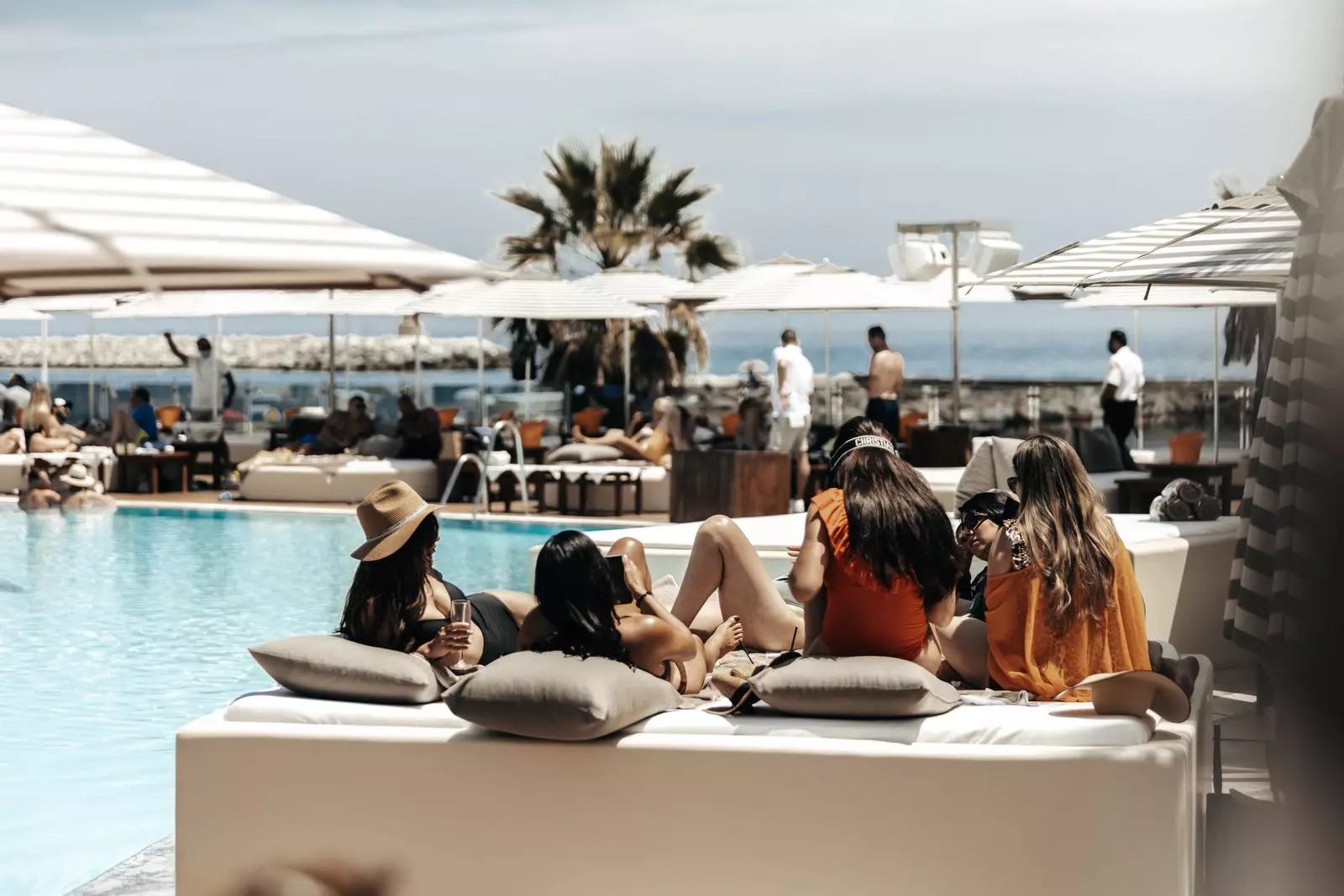 Ein af hengirúmunum á Ocean Club Marbella.