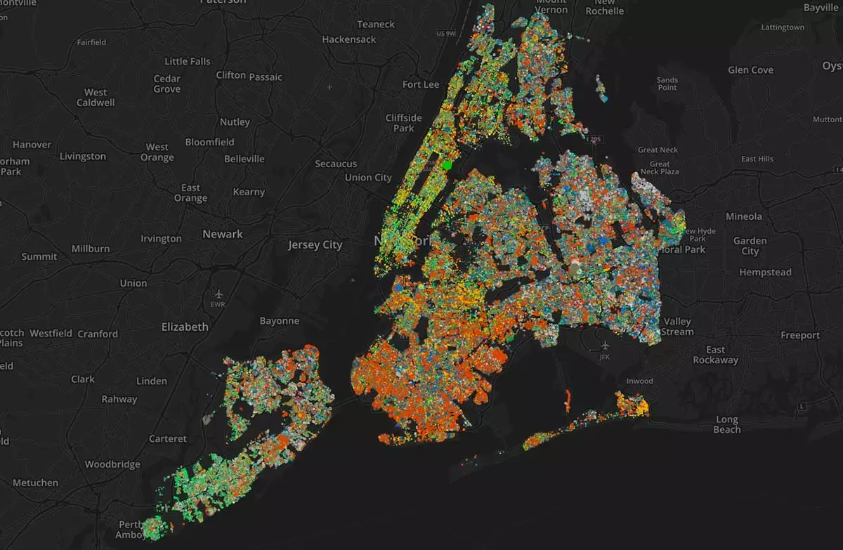 Þeir kortleggja New York í gegnum trén sem vaxa á götum þess