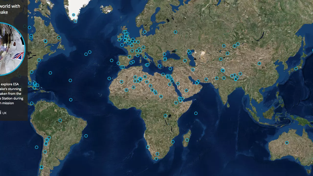 Terra vista do espaço: o mapa interativo do astronauta Tim Peake