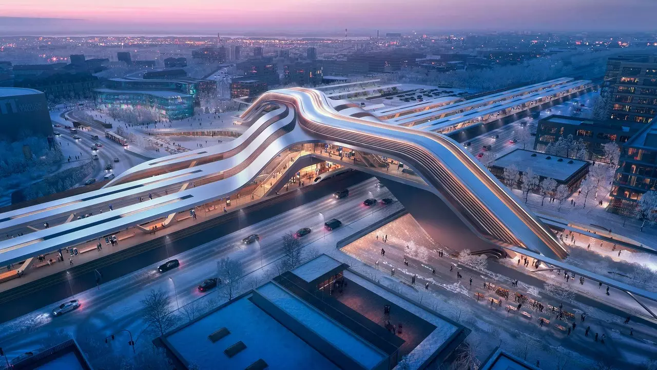 Estação de trem futurista de Zaha Hadid em Tallinn