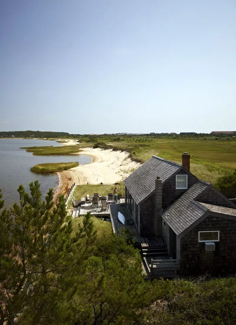 Panoramaudsigt over Hamptons kystlinje fra Amangasett