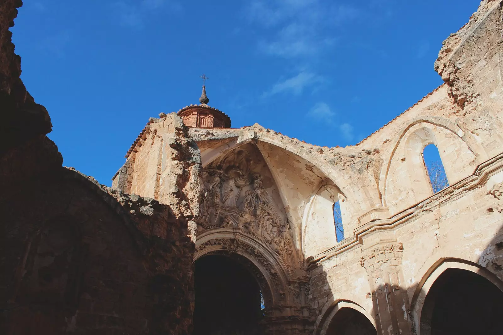 Gamla kyrkan av Monasterio de Piedra i Zaragoza