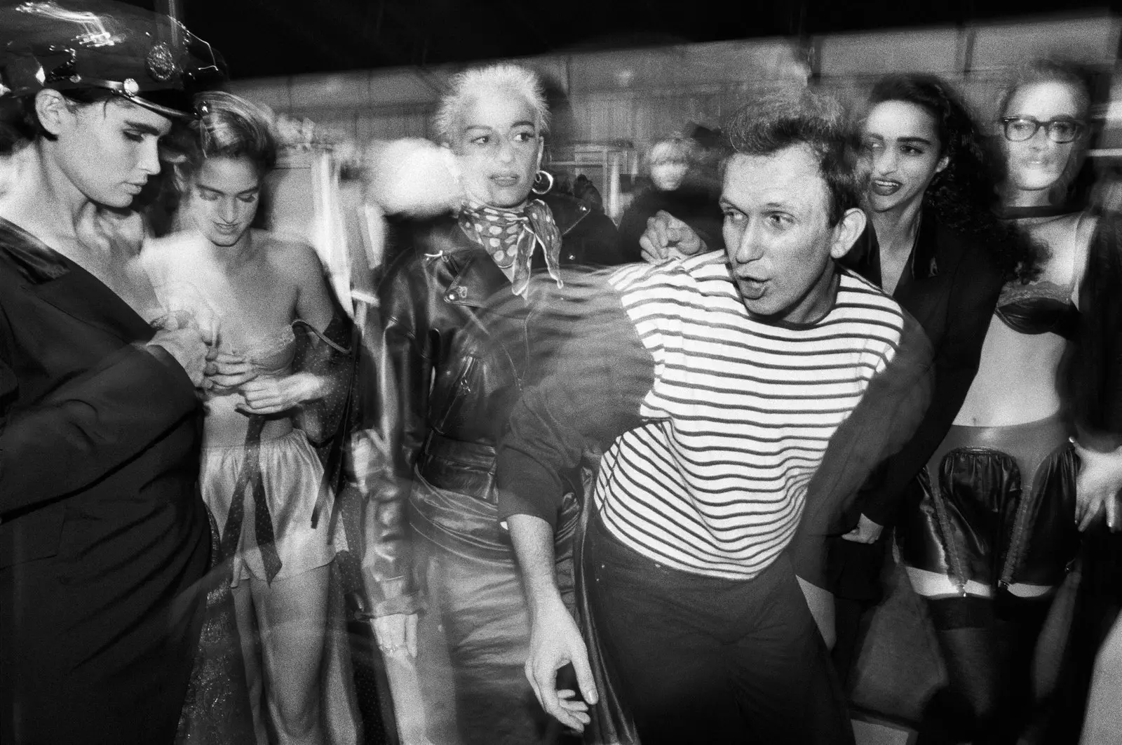 Backstage of the fashion show of the Barbès collection by Jean Paul Gaultier.