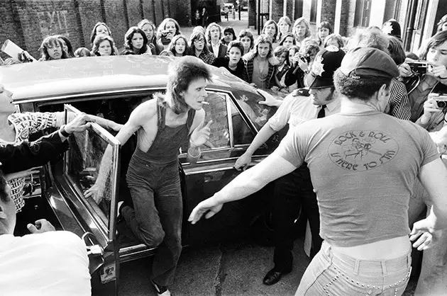 David Bowie arriving at a concert at Odeon Hammersmith on July 3, 1973