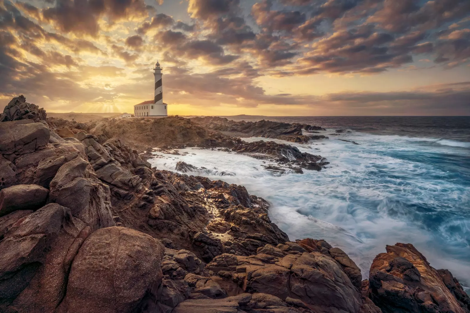 Cap de Favaritx lighthouse in the north of Menorca.