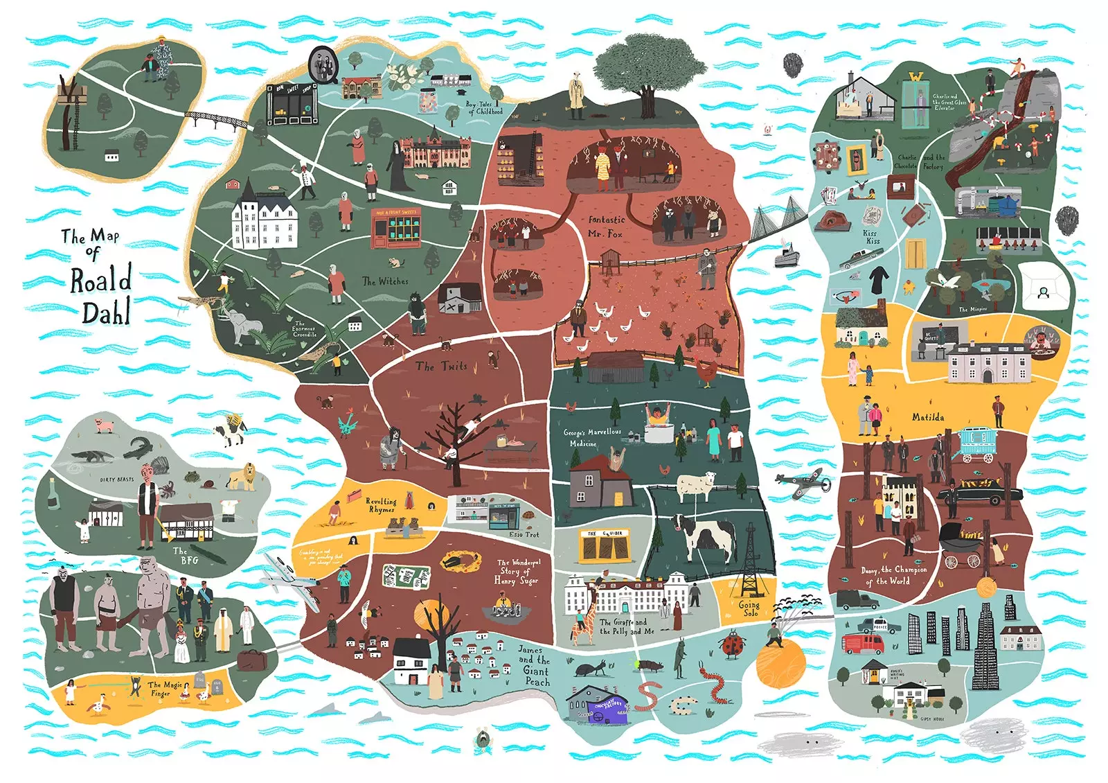 The Roald Dahl Map by Alex Foster