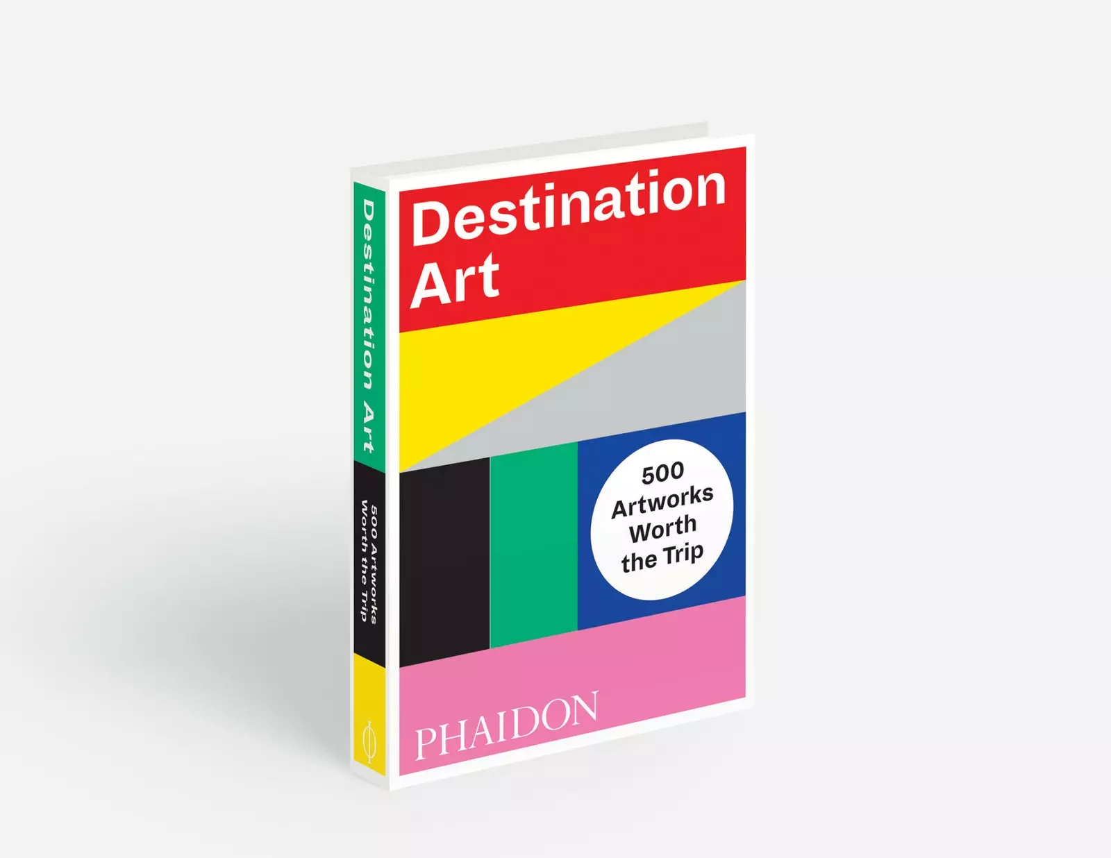 Mīkstais vāks izdevēja Phaidon Publishers grāmatai “Destination Art 500 Artworks Worththe Trip”.