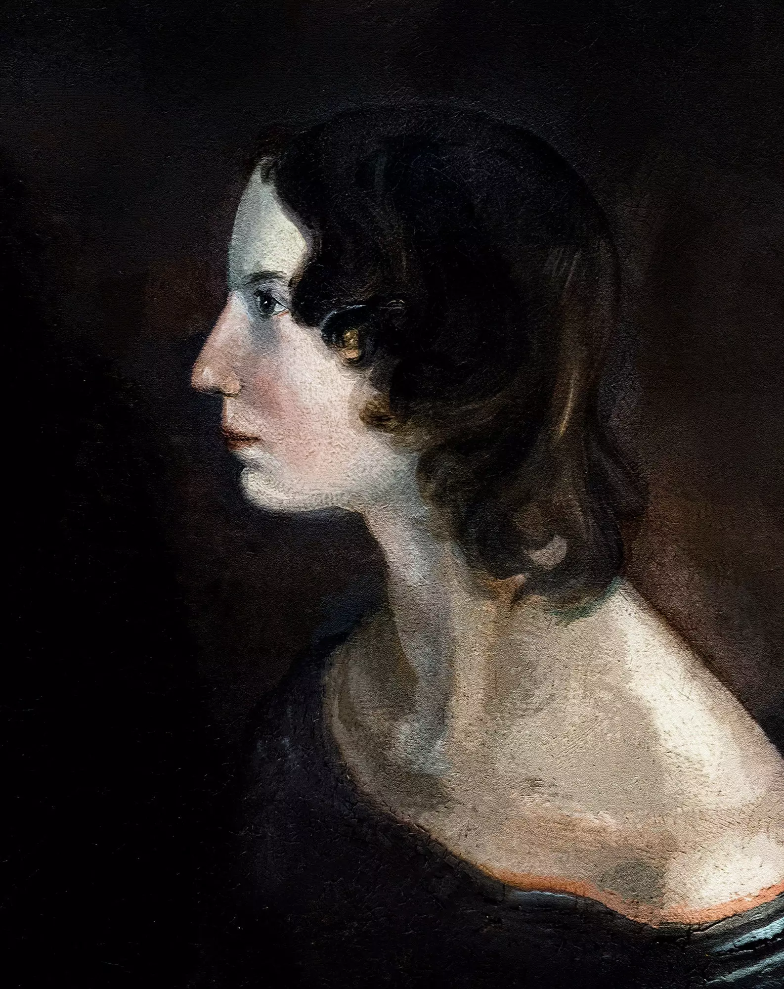 Portret Emily Brontë po sliki njenega brata Patricka Branwella Brontë