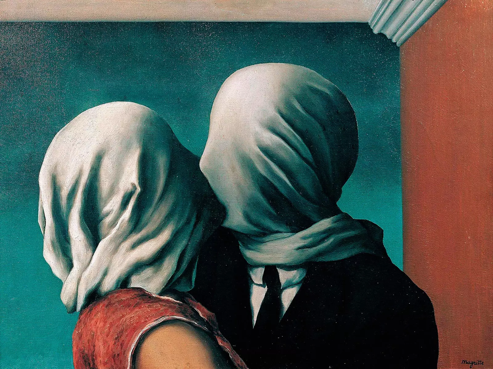 Cesta k obrazu 'The Lovers' od Ren Magritte