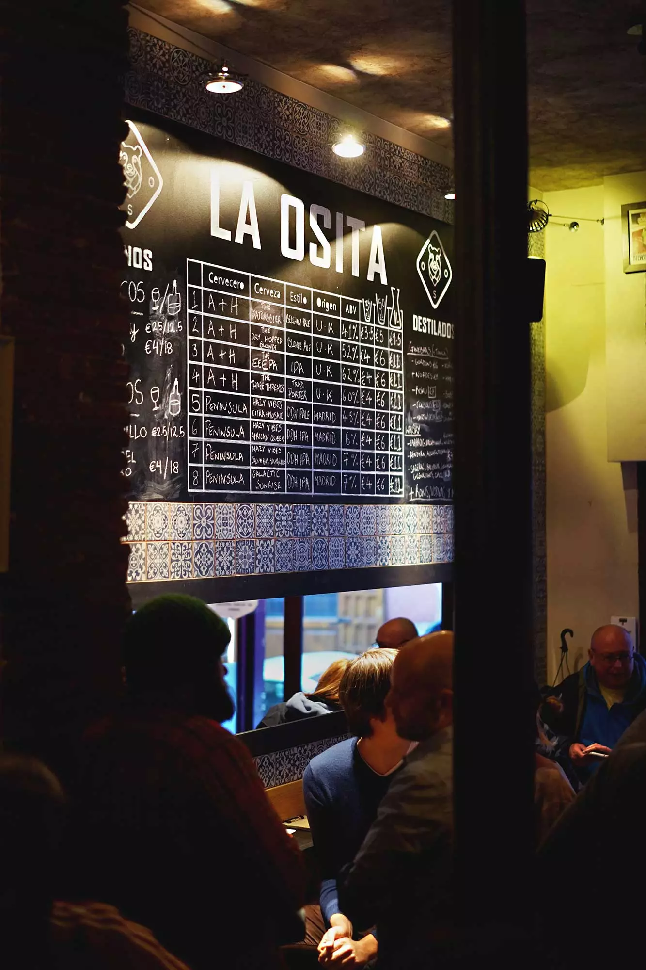 La Osita drinks menu