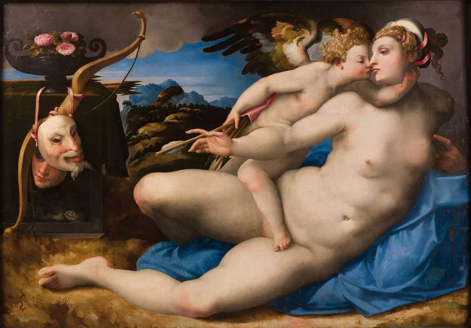 'Venus kysset af Amor' Hendrik van der Broeck efter Michelangelo