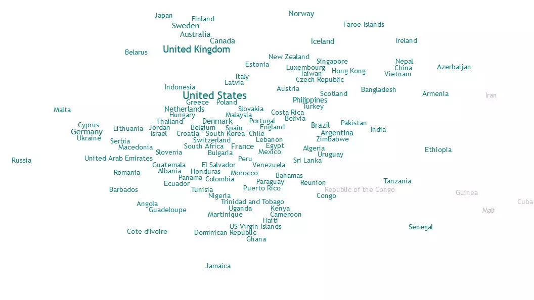 Mapa se vší hudbou na světě, která vás ohromí