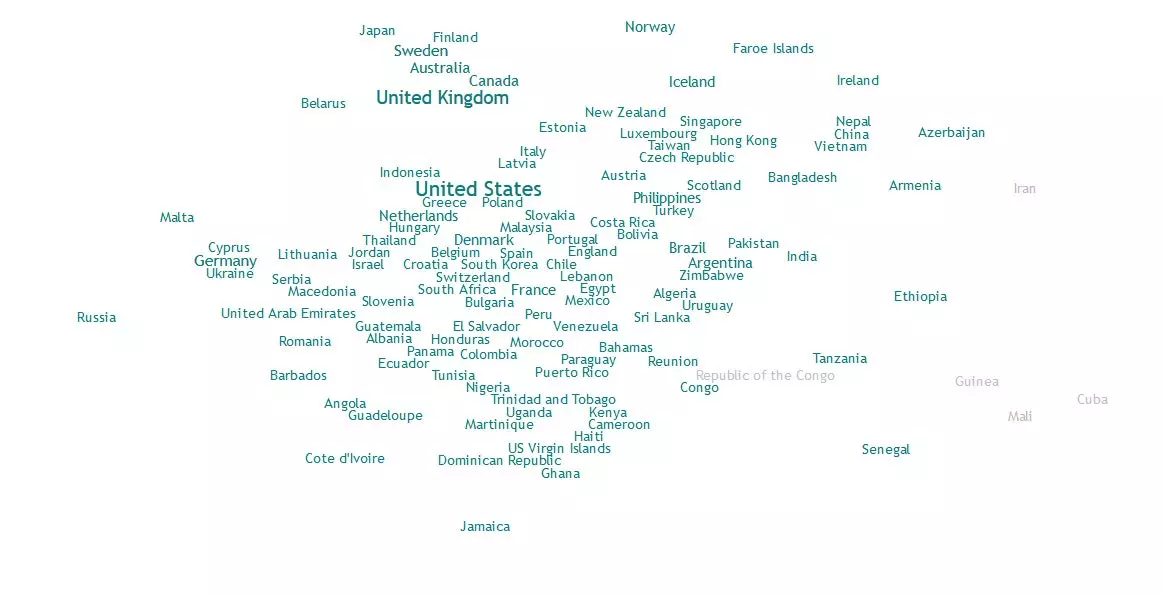 で流れる音楽からの世界地図