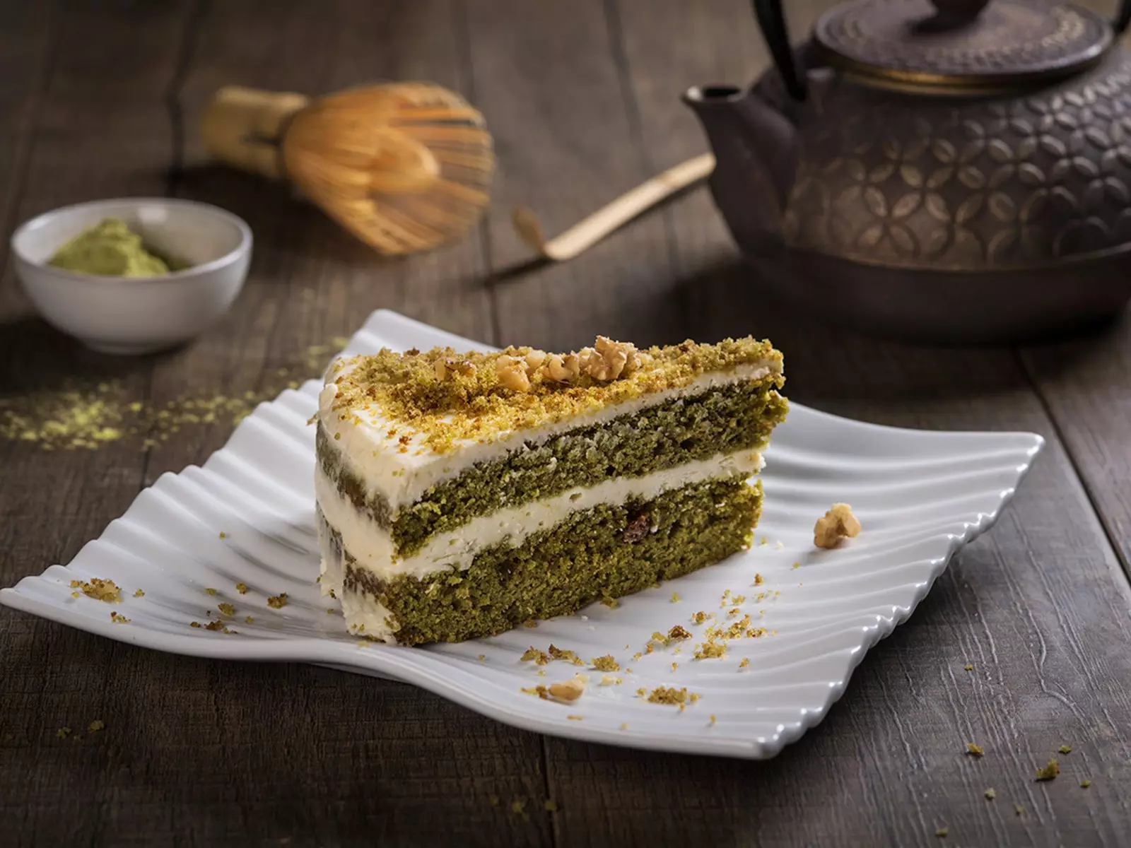 bolo de chá matcha