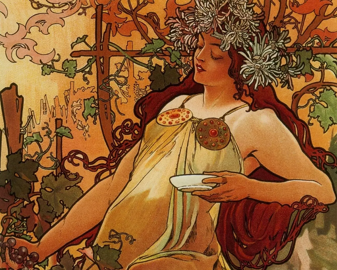 Efterår af Alphonse Mucha