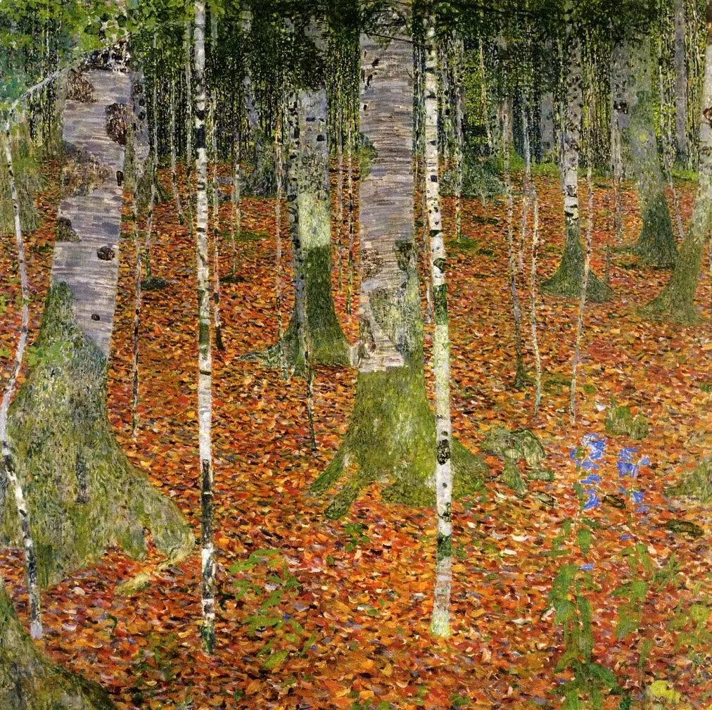 Berkenbossen in de herfst Gustav Klimt