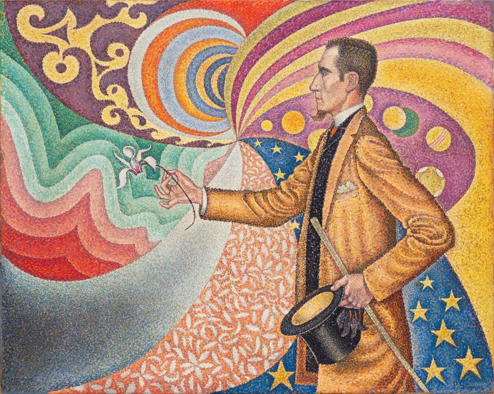 'Ritratto di Flix Fnon' disegnato dal divisionista Signac nel 1890