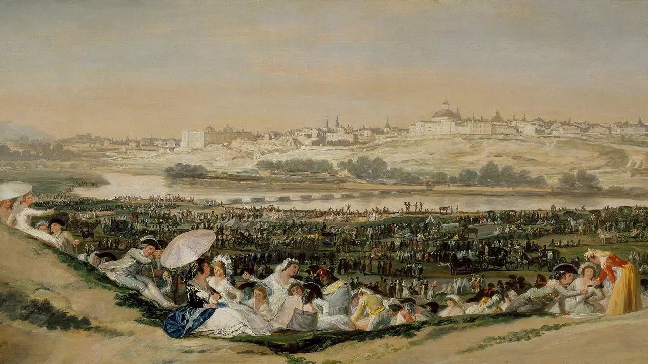 Rees op e Bild: 'The Prairie of San Isidro', vum Goya