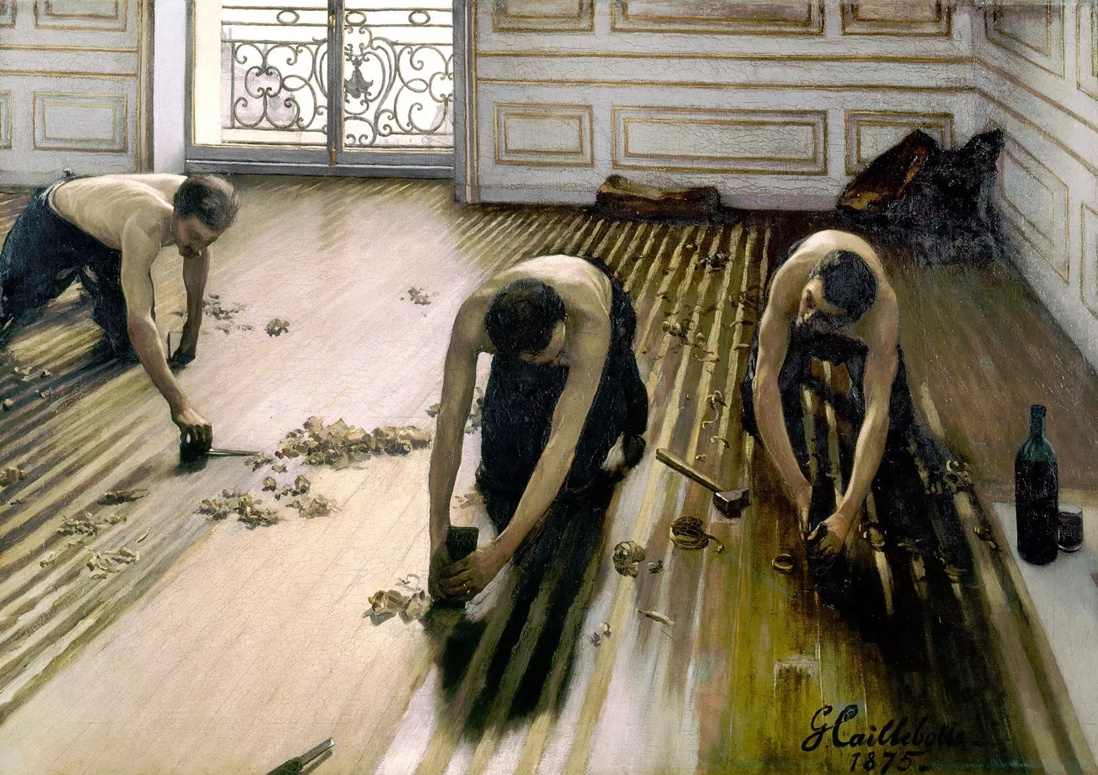 'The Parket Slashers' af Gustave Caillebotte