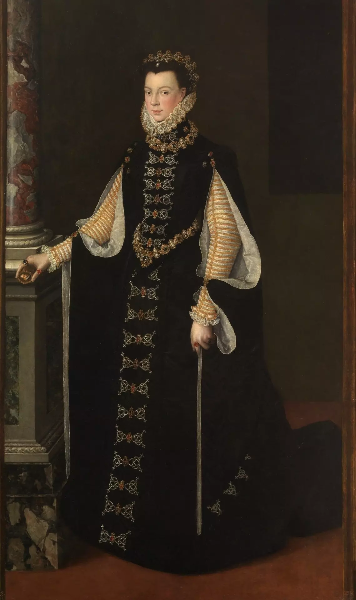 Rees op e Bild 'Isabel de Valois hält e Portrait vum Philip II' vum Sofonisba Anguissola