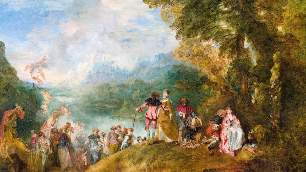 Udhëtim drejt një pikture: "Pelegrinazhi në ishullin Cythera", nga Antoine Watteau