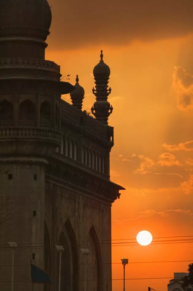 Een zonsondergang in Hyderabad