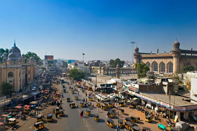 Rickshaw kaos i Hyderabad