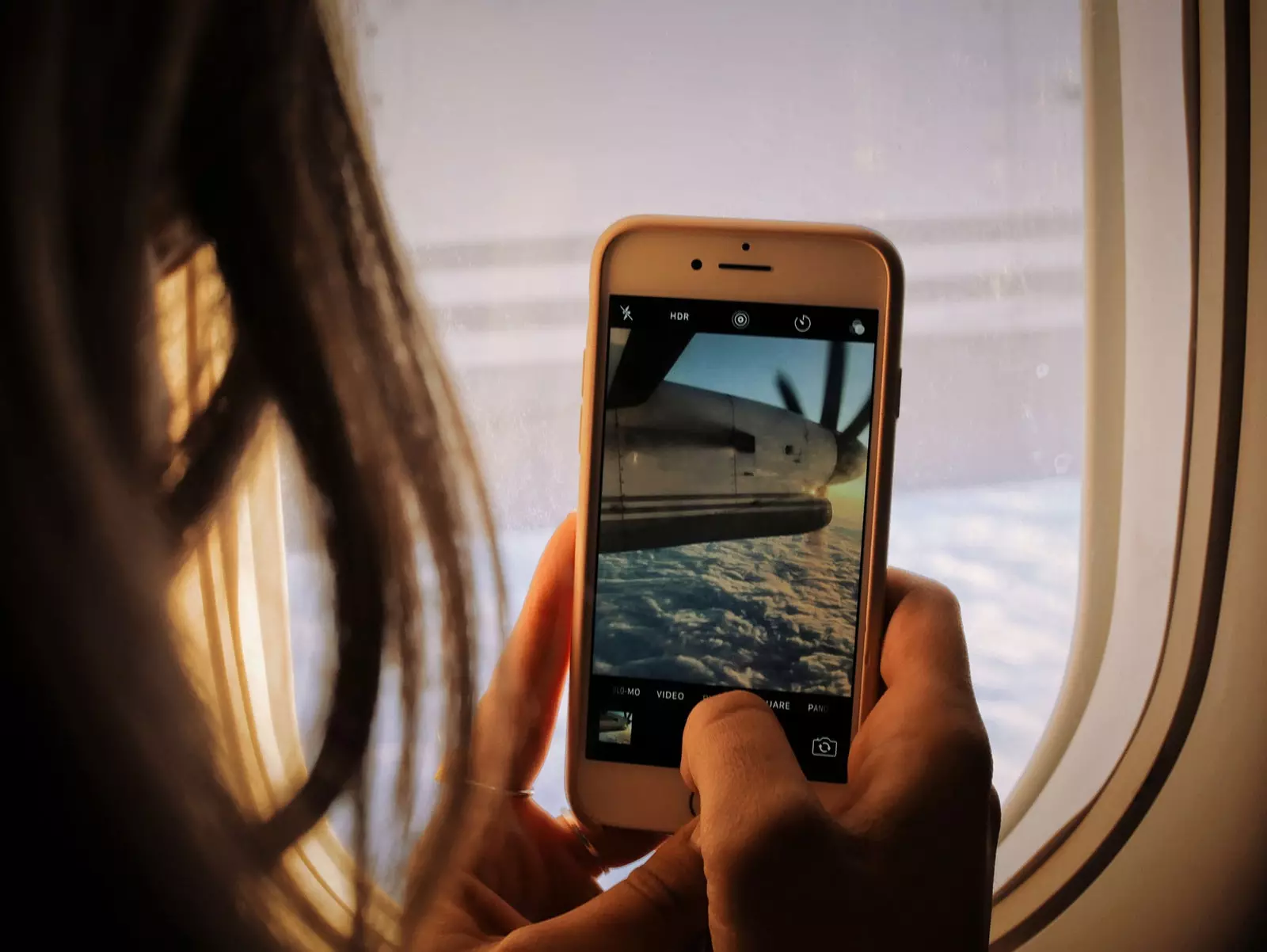 Mobile inside an airplane