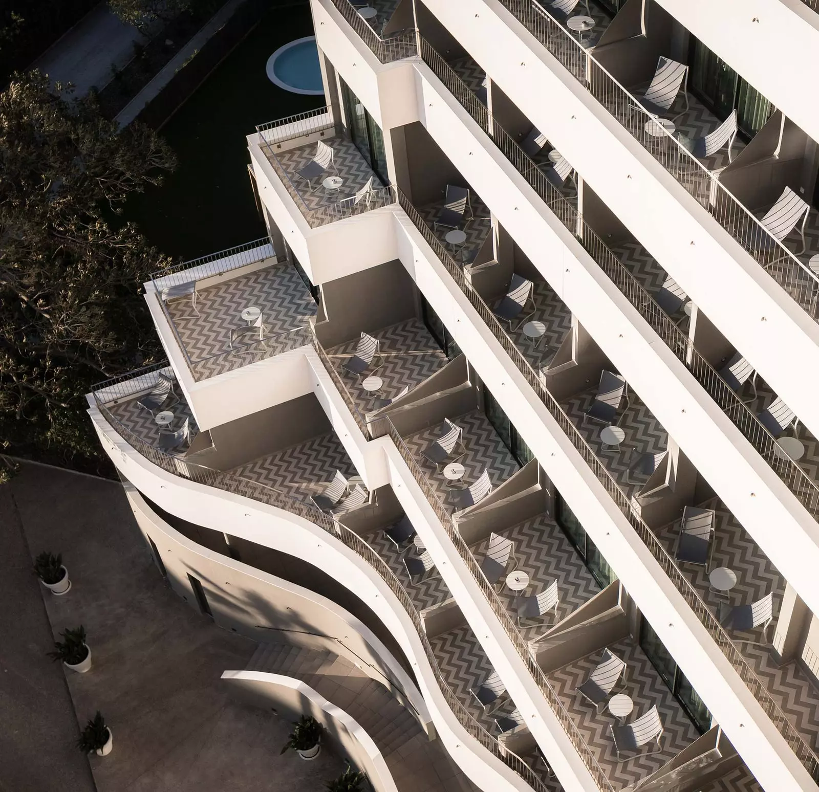 Aerial view of the ME Sitges Terramar terraces