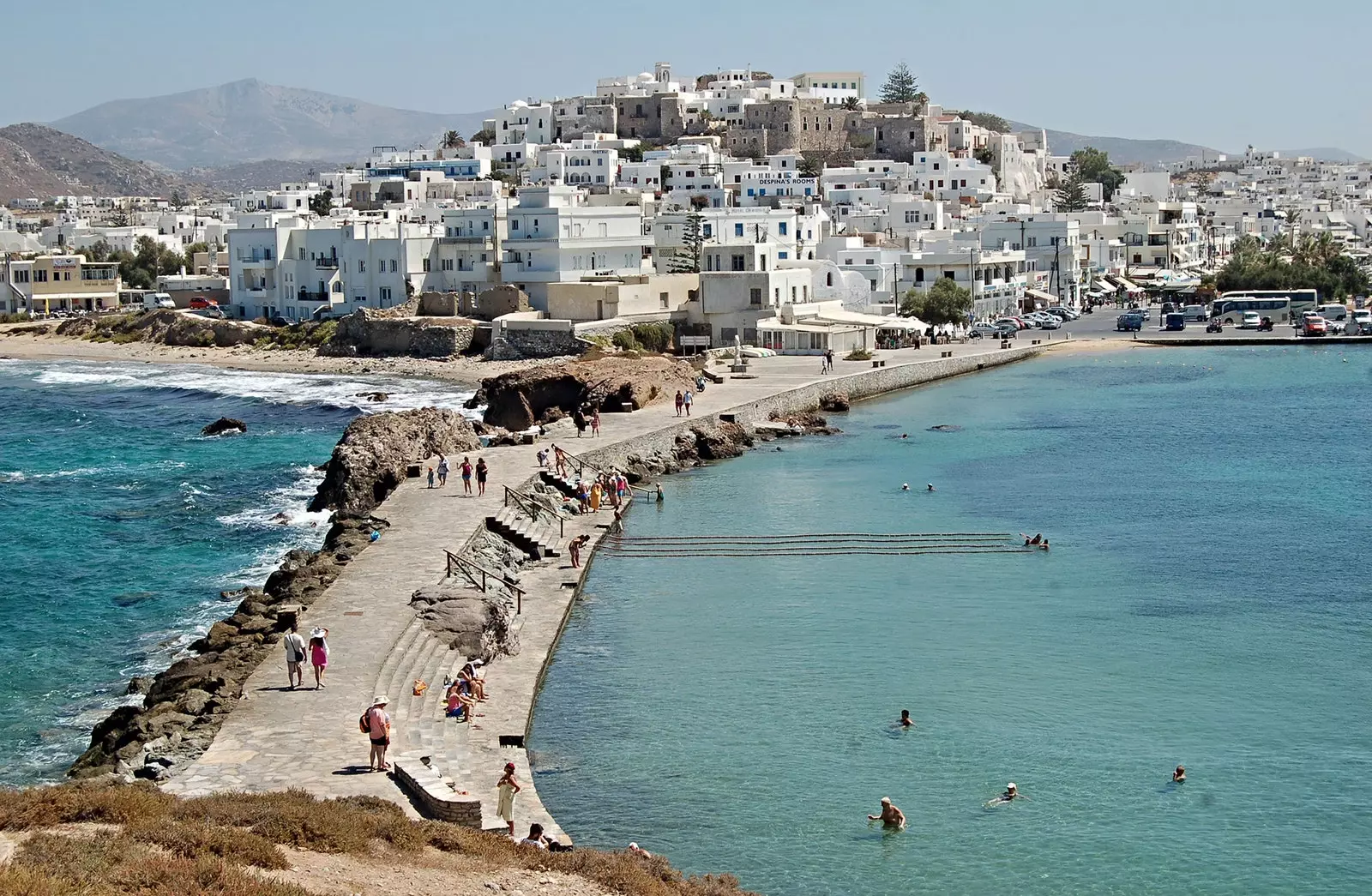 Arrival at Naxos pier