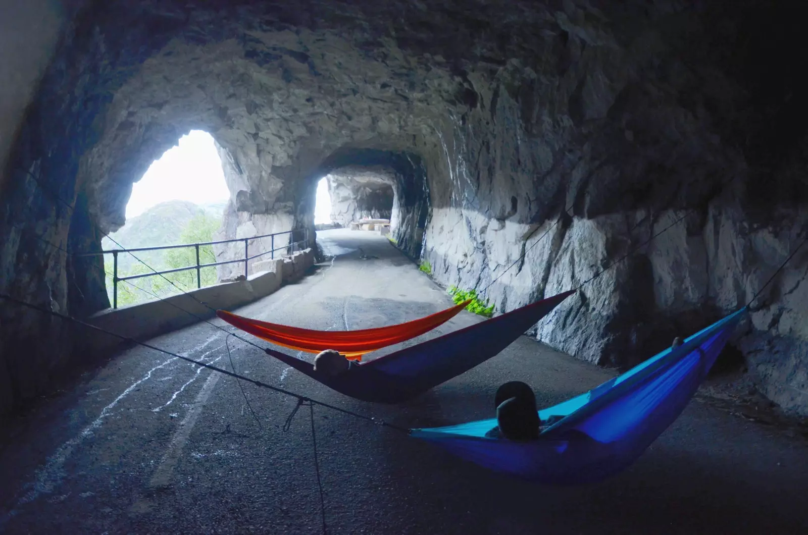 Tunnelstuo the Norwegian tunnel where you can sleep hanging from a hammock.