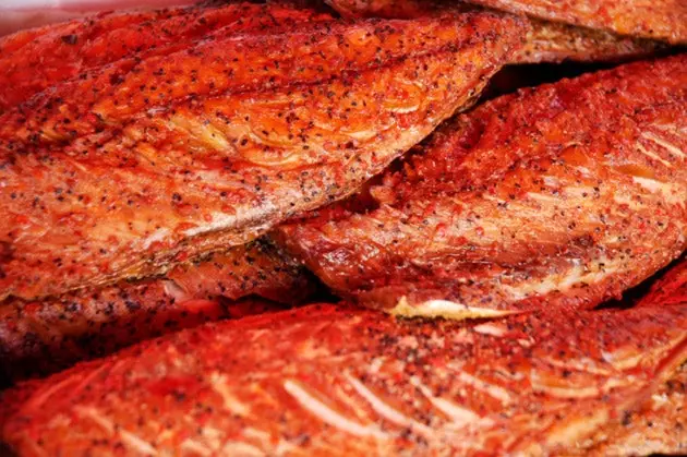 A salmon fillet at the Bergen market