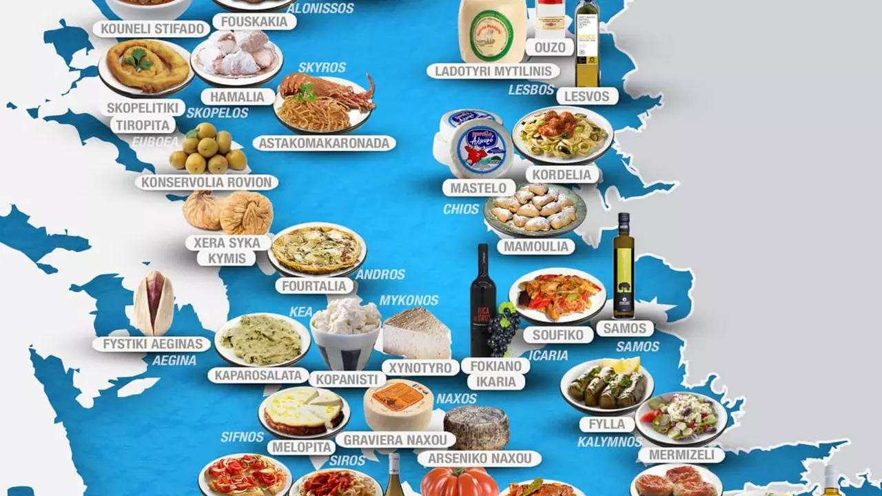 Mapa de la gastronomia grega: digues-me on vas i et diré quin plat menjar