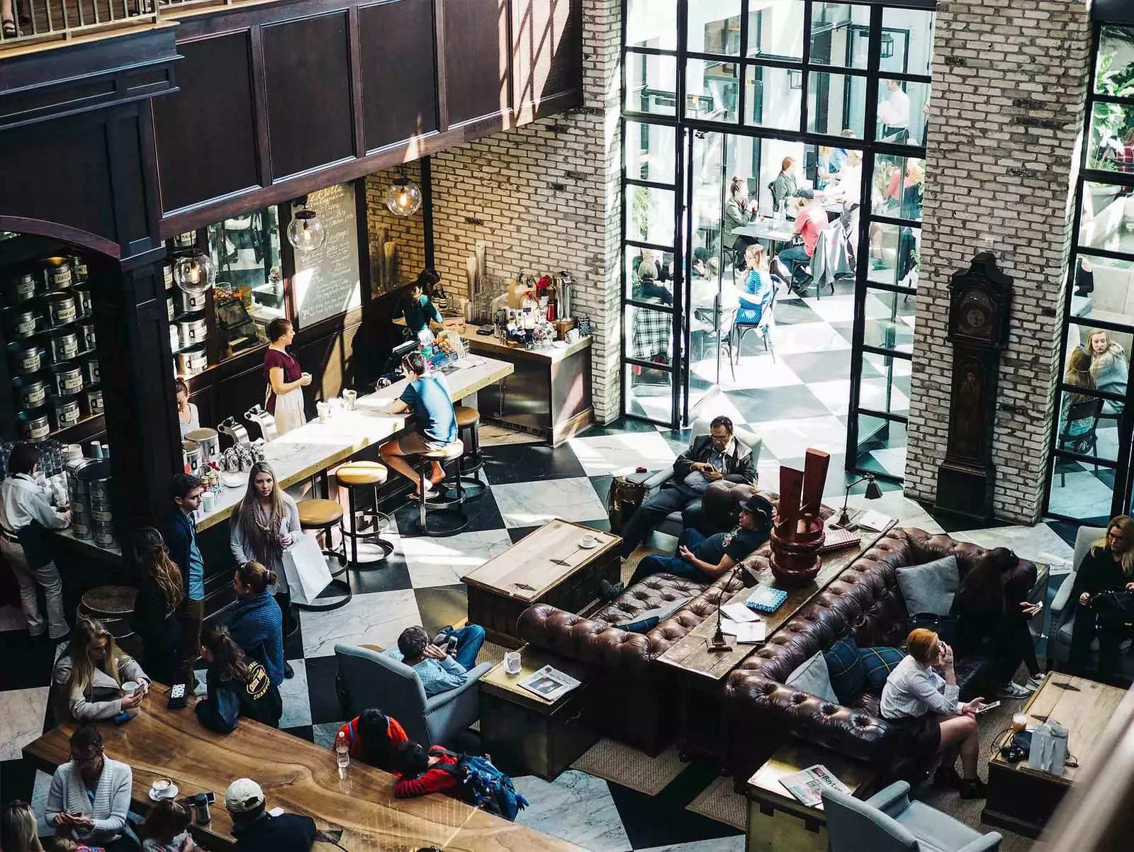 bar seen from above