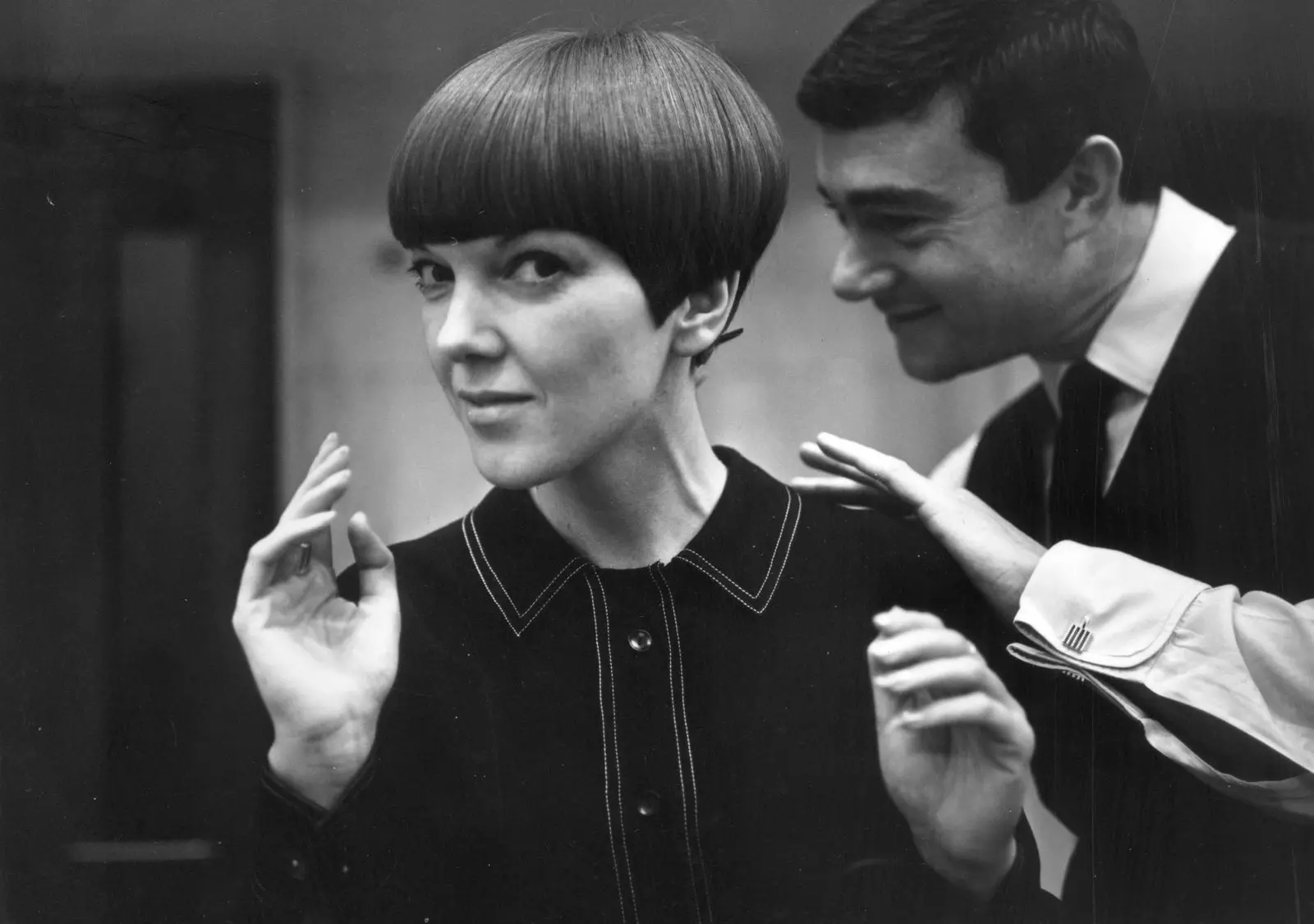 Mary Quant mat Vidal Sassoon Foto vum Ronald Dumont 1964.