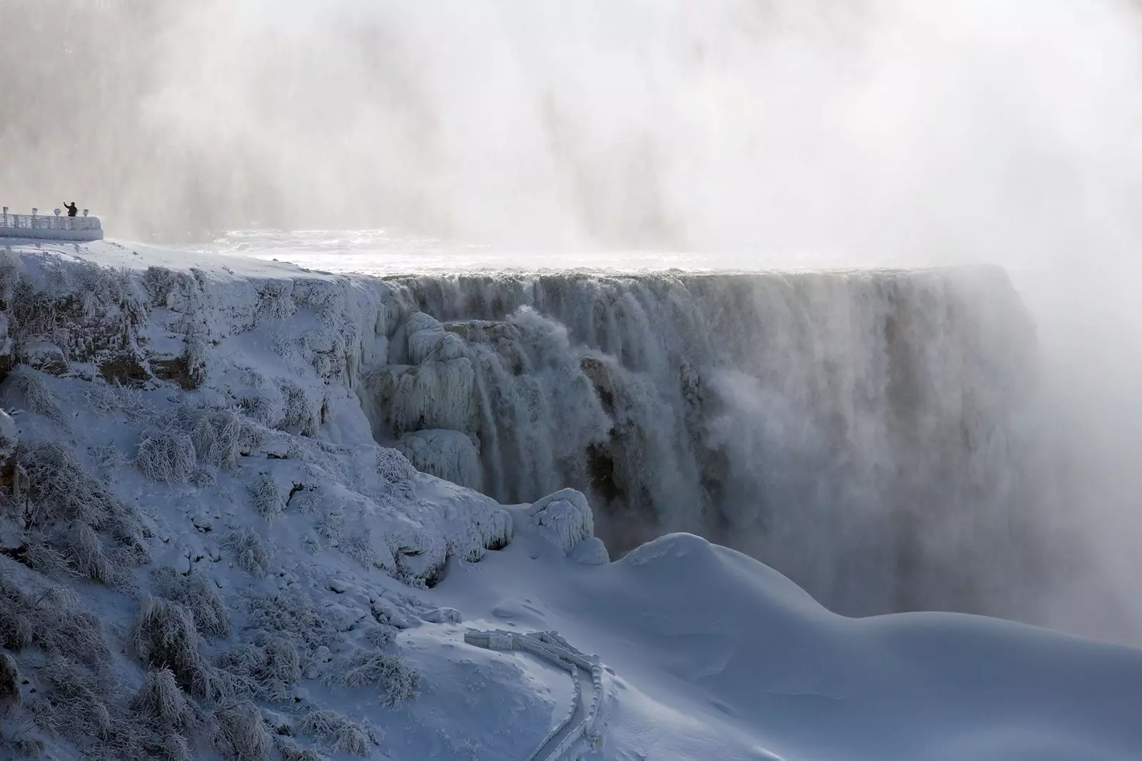 Air Terjun Niagara dibekukan oleh gelombang dingin yang ekstrem