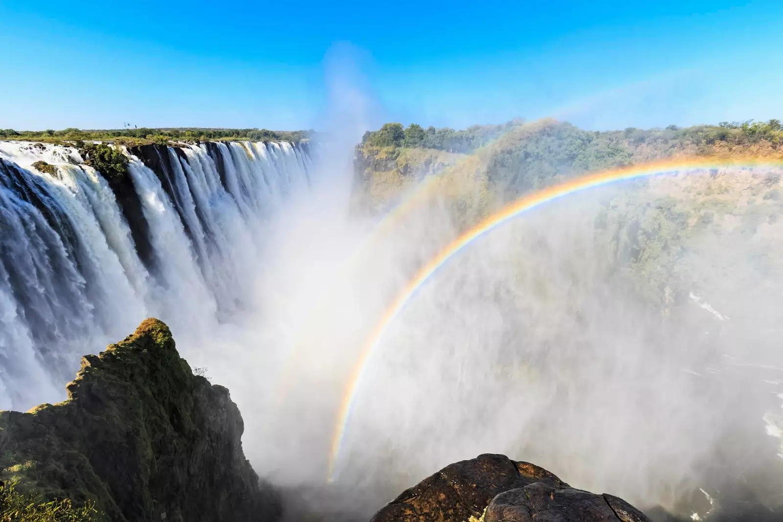 Victoria Falls com arco-íris