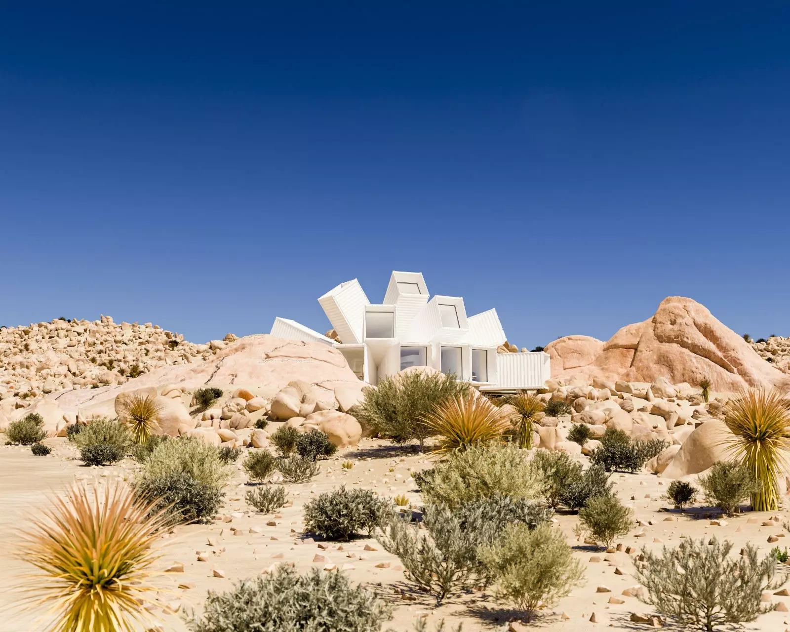 Essere la prima casa container nel deserto della California.