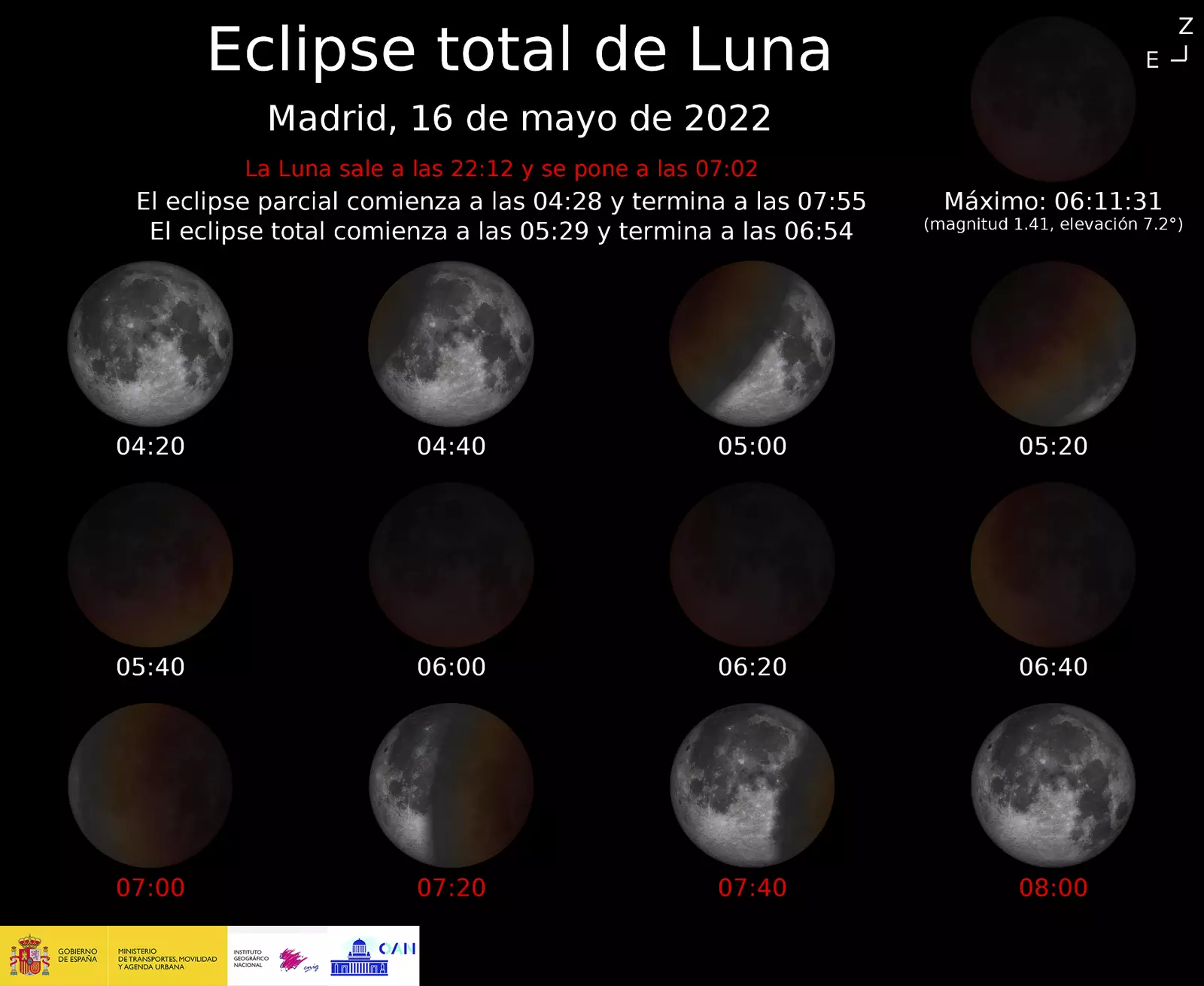 L'éclipse lunaire totale du lundi 16 mai sera spectaculaire et pourra être vue dans toute l'Espagne sans difficulté