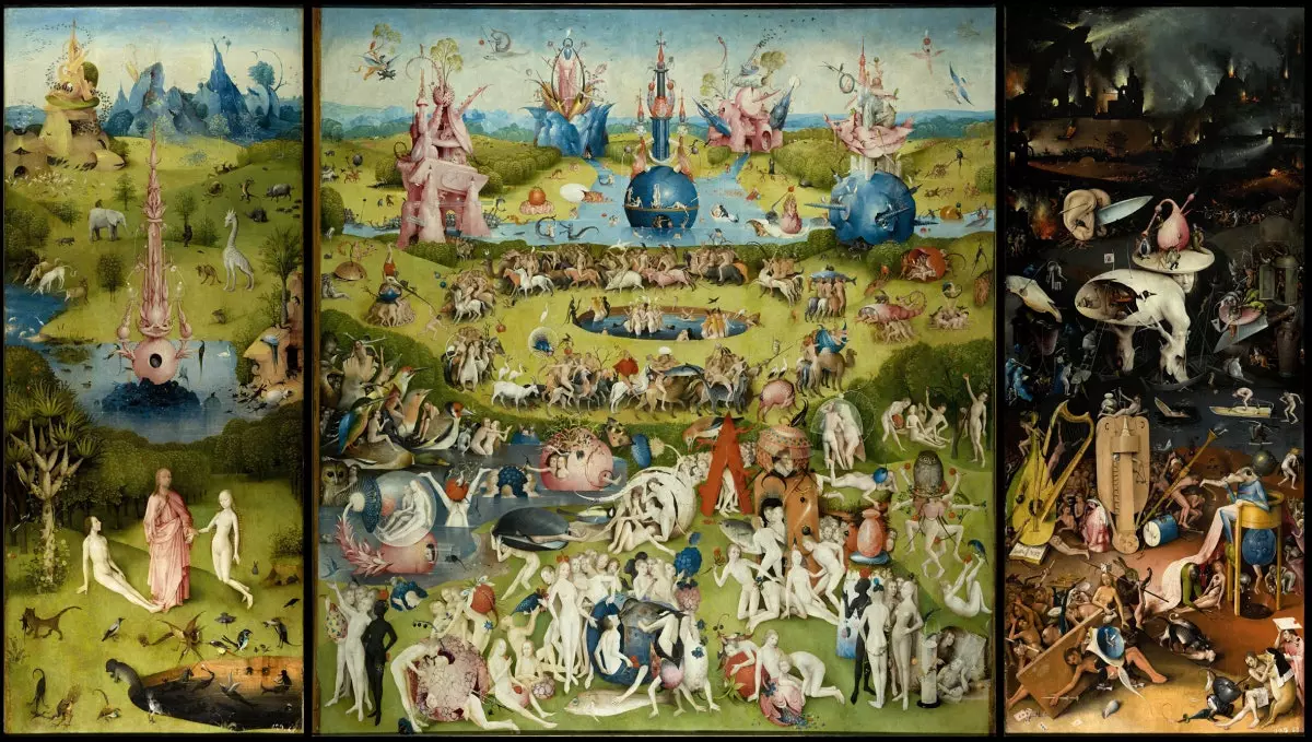 Triptych of the Garden of Earthly Delights Minyak Bosch pada panel.