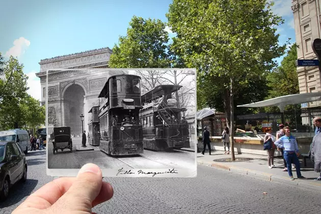 Paris i går og i dag forenes gjennom fotografering